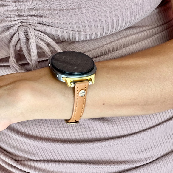 Samsung Galaxy Watch 8 Band Slim Leather Strap Bracelet, Adjustable 5.5\